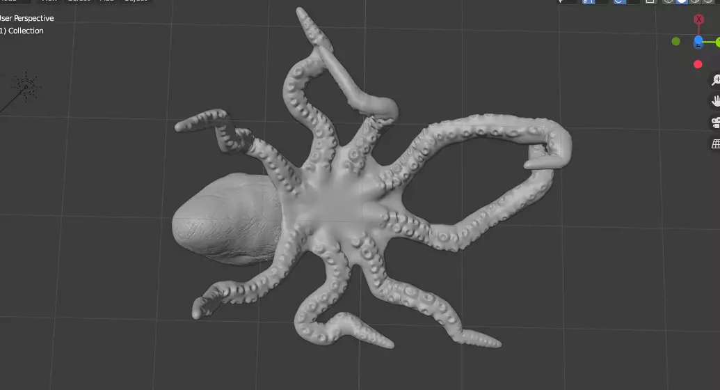 Octopus hight poly 3D model 3D model_0