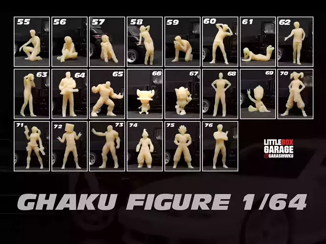 FIGURE FOR DIECAST CAR HOTWHEELS 64 SCALE SET 3