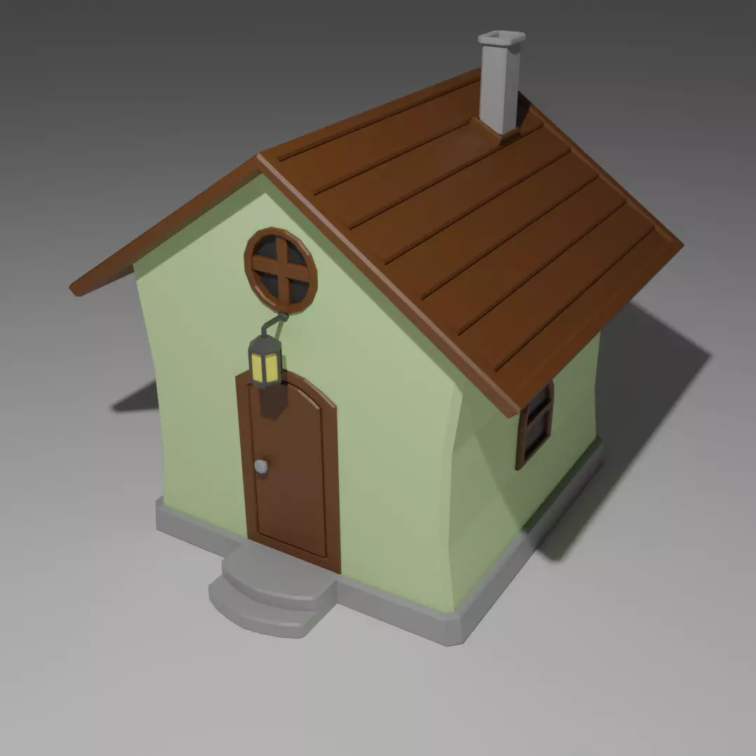 House Low-poly 3D model_0