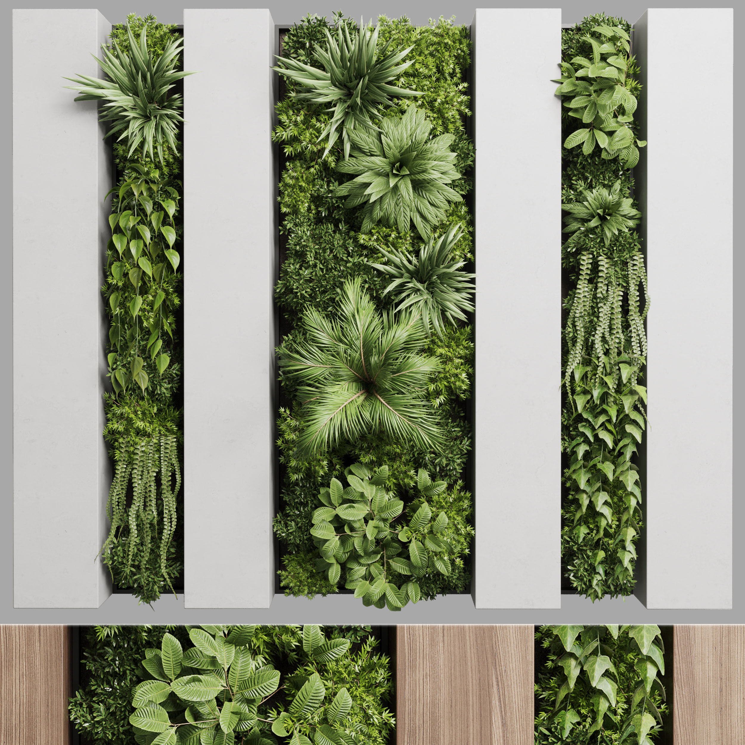 Vertical graden wall decor box 3D model_1