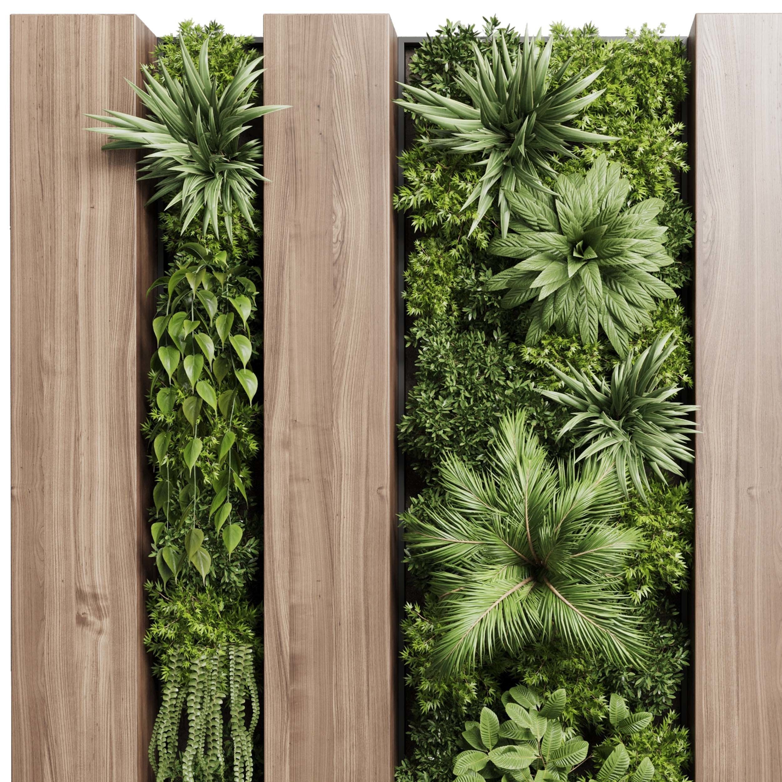 Vertical graden wall decor box 3D model_3