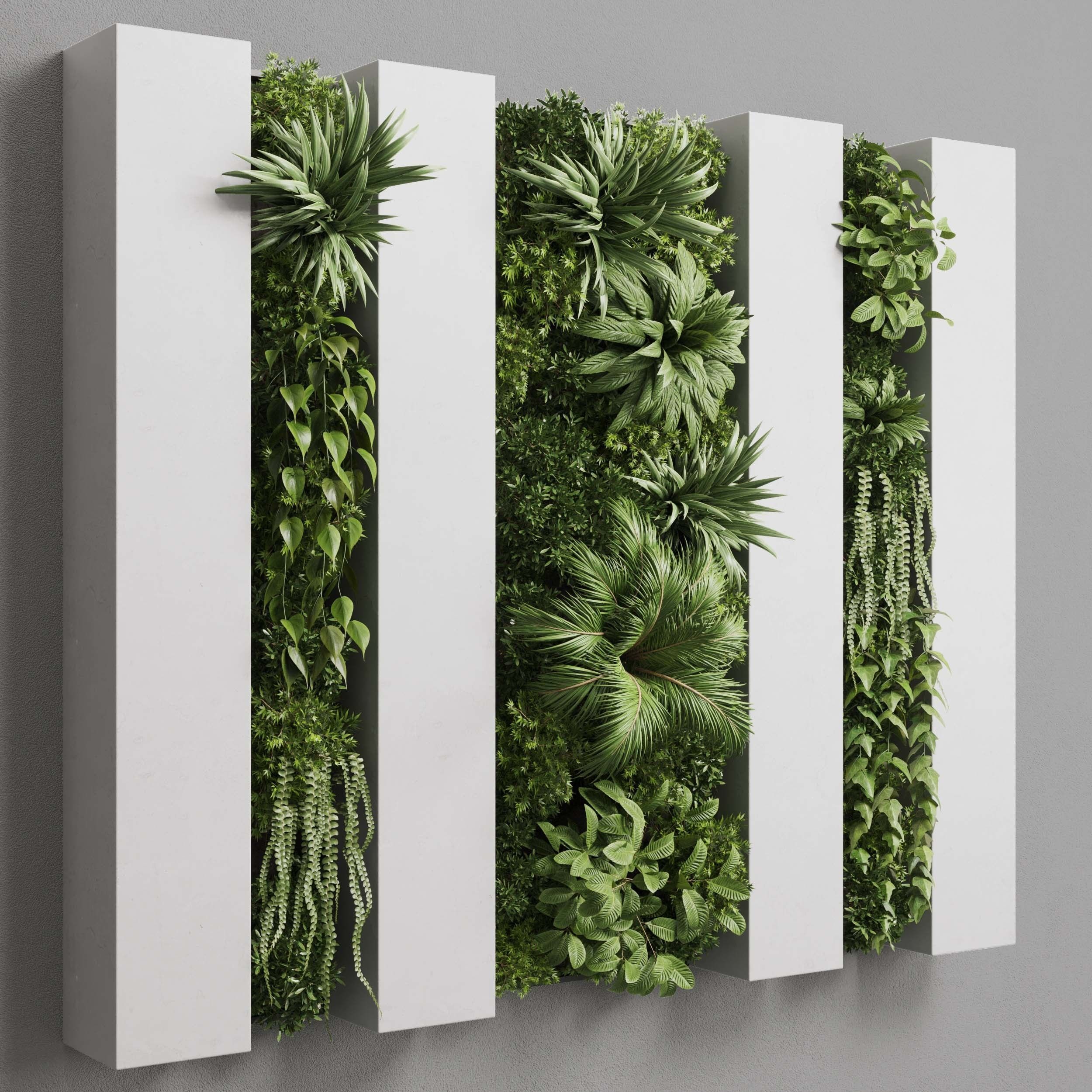 Vertical graden wall decor box 3D model_2