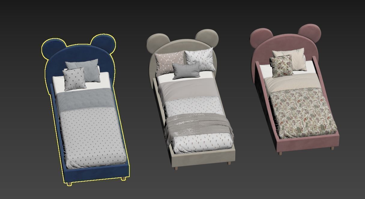 Children  Bed 3D model_13