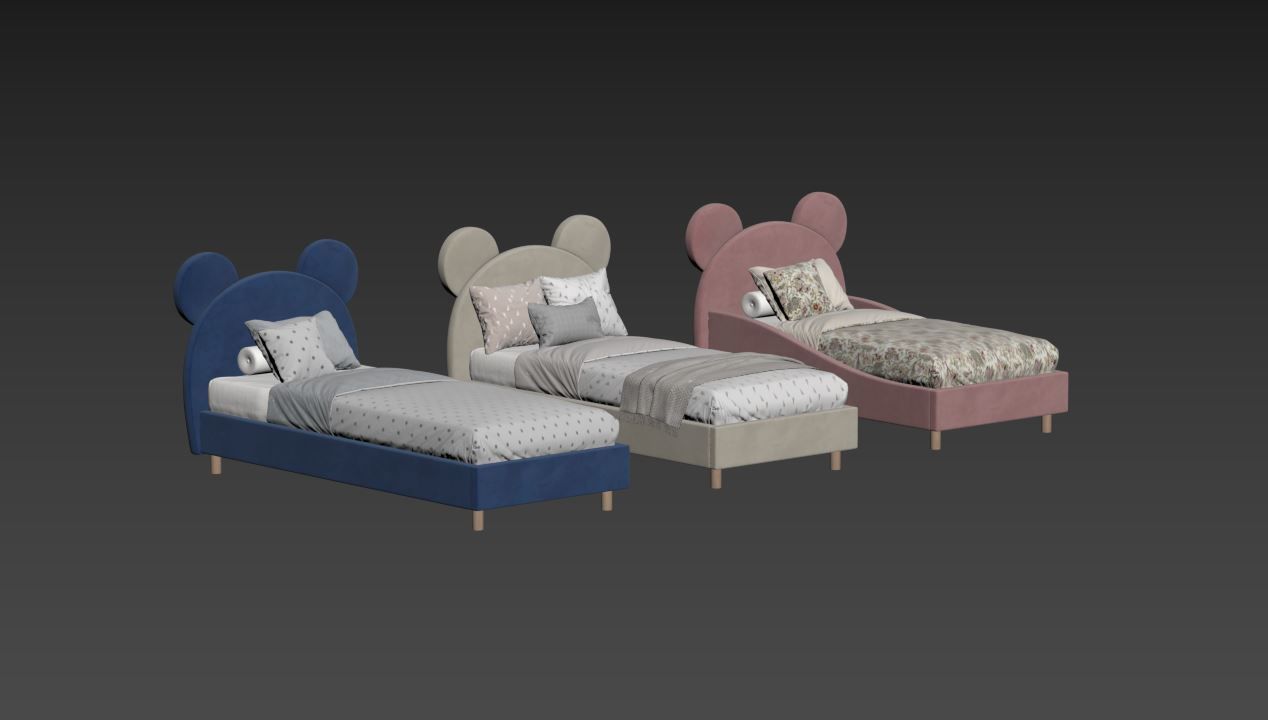 Children  Bed 3D model_10