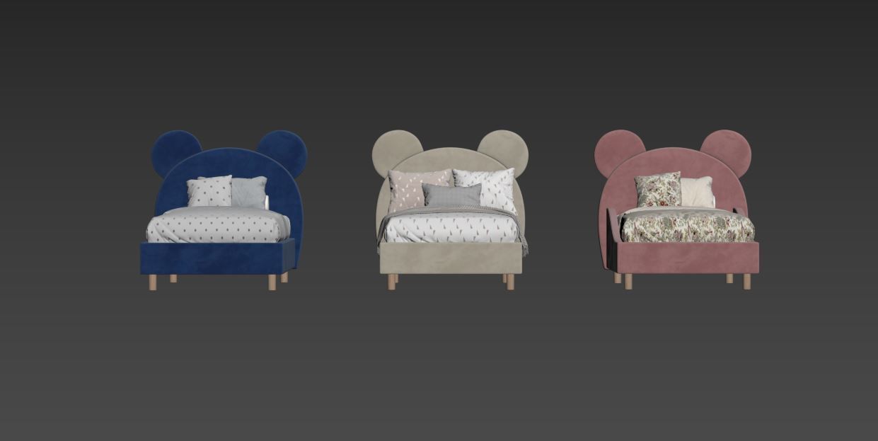 Children  Bed 3D model_11