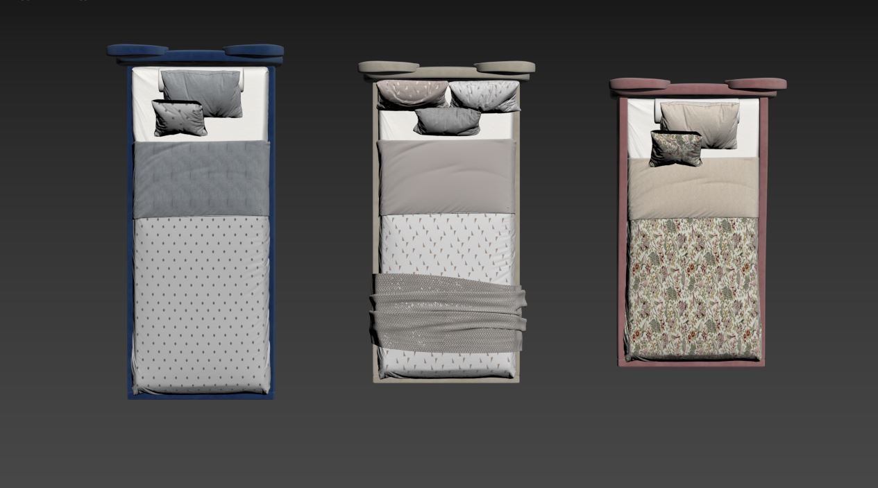 Children  Bed 3D model_12