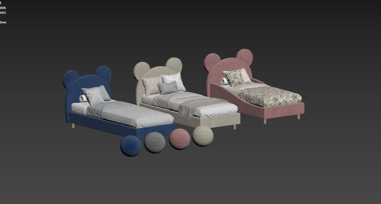 Children  Bed 3D model_34