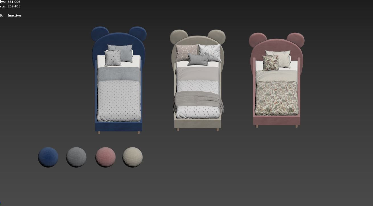 Children  Bed 3D model_33