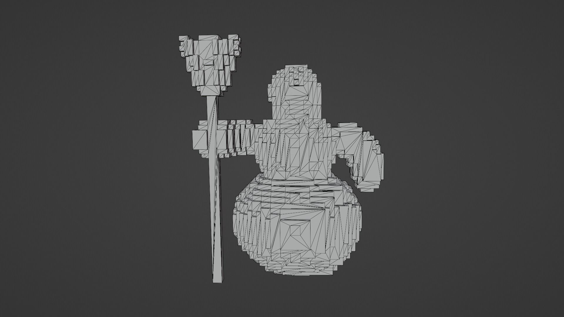 Voxel Snowman Low-poly 3D model_13