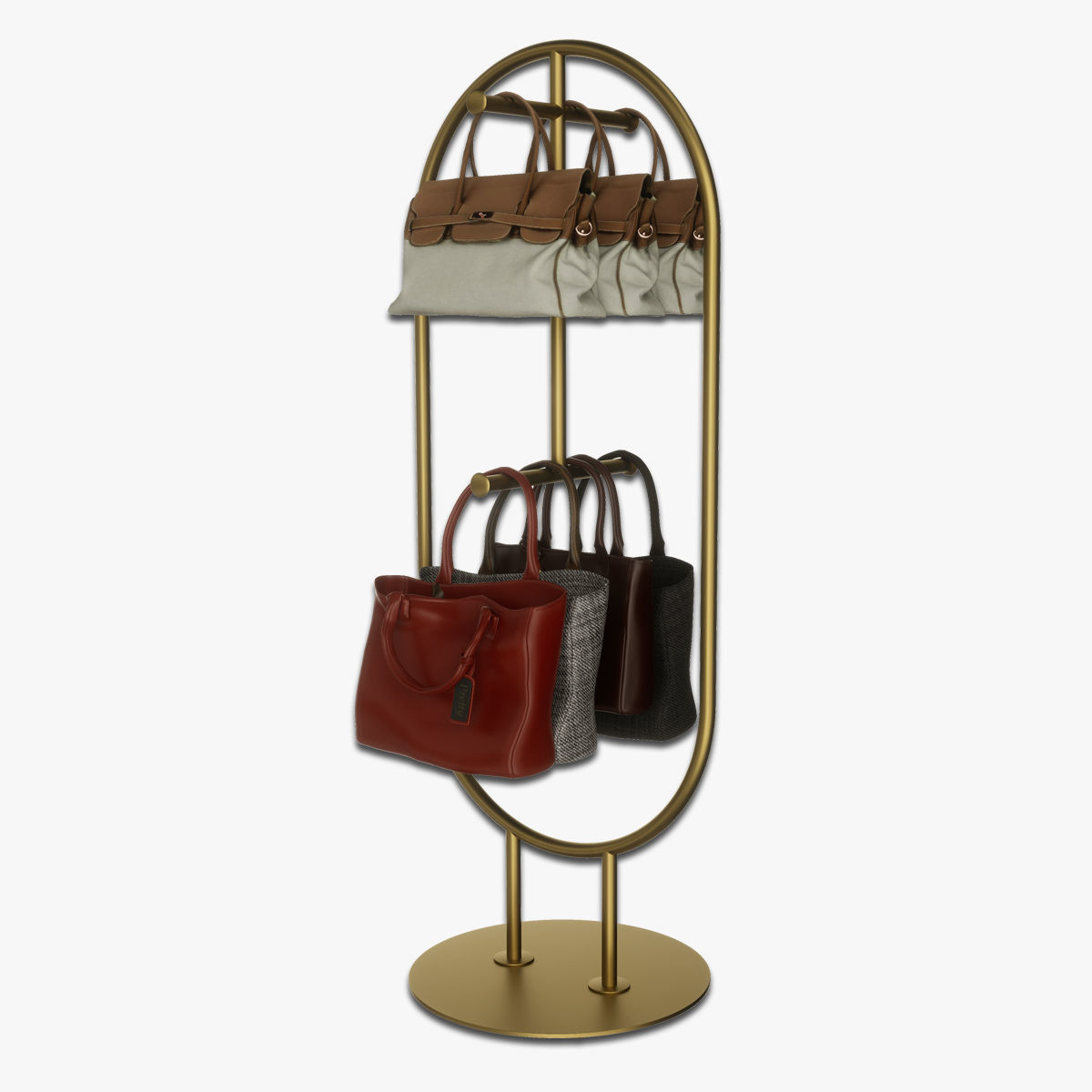 3D model 7 pcs Boutique Hanger Stand Dress hanger Stand VR / AR / low