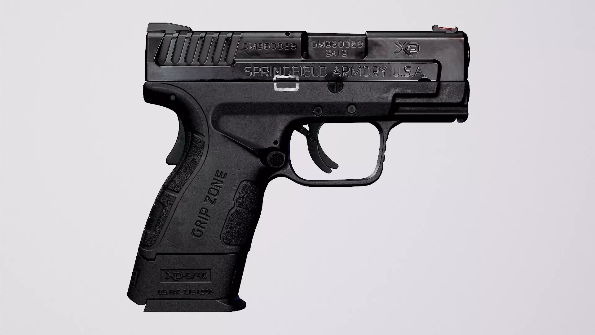 Springfield XD-MOD2 - Black Low-poly 3D model_0