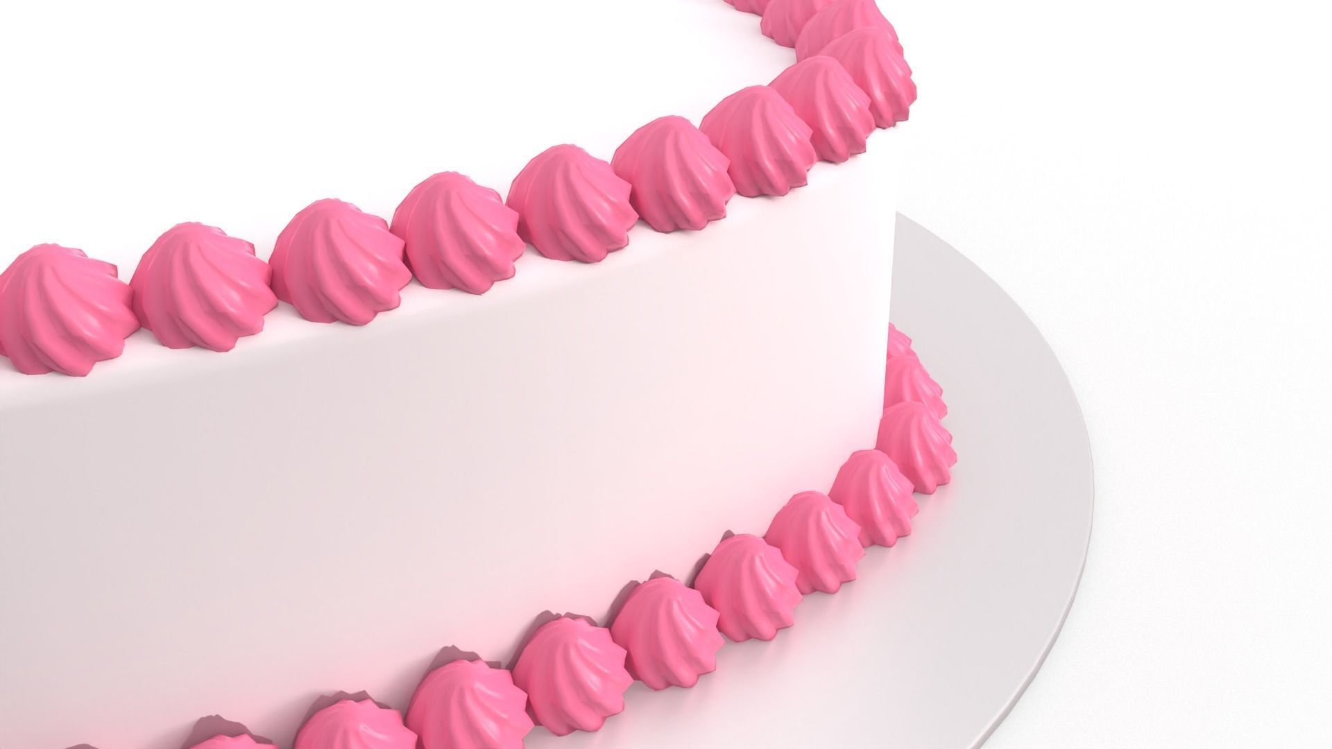 Heart Shaped Cake 3D model_3