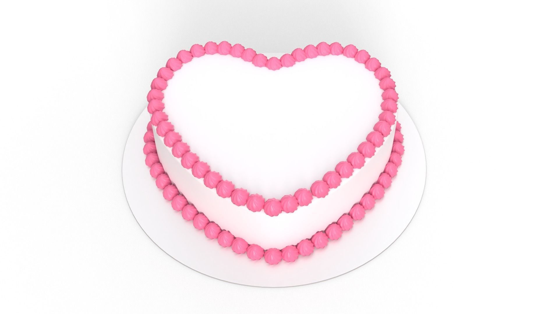 Heart Shaped Cake 3D model_1