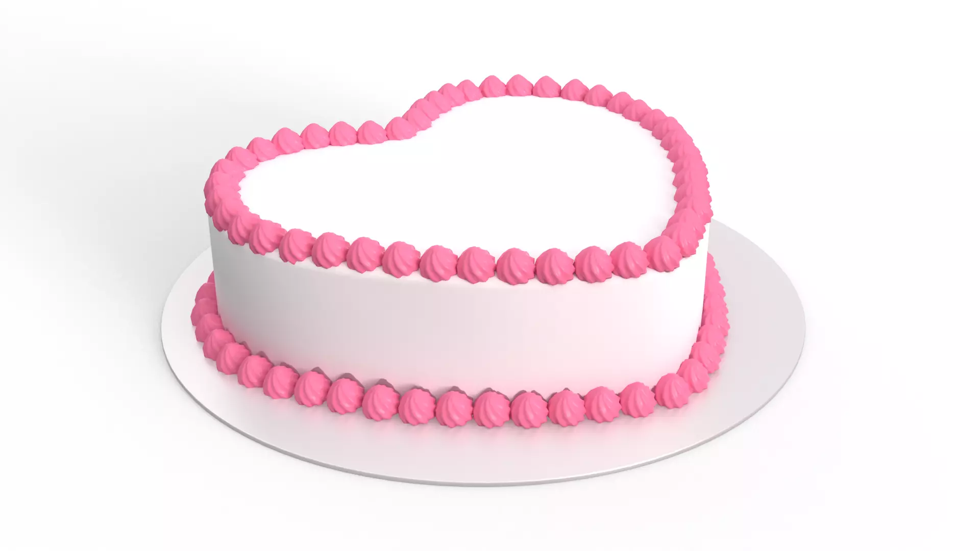 Heart Shaped Cake 3D model_0