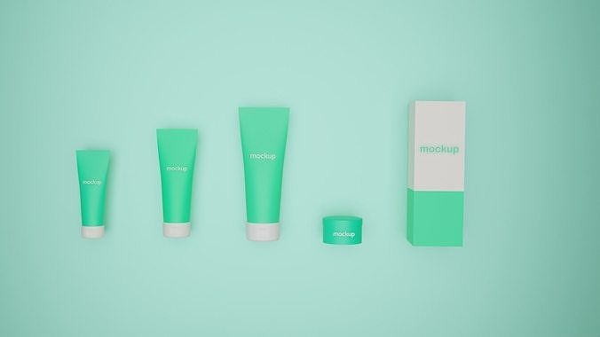 Cosmetics Products 3D Mockup for Graphic Design 3D model