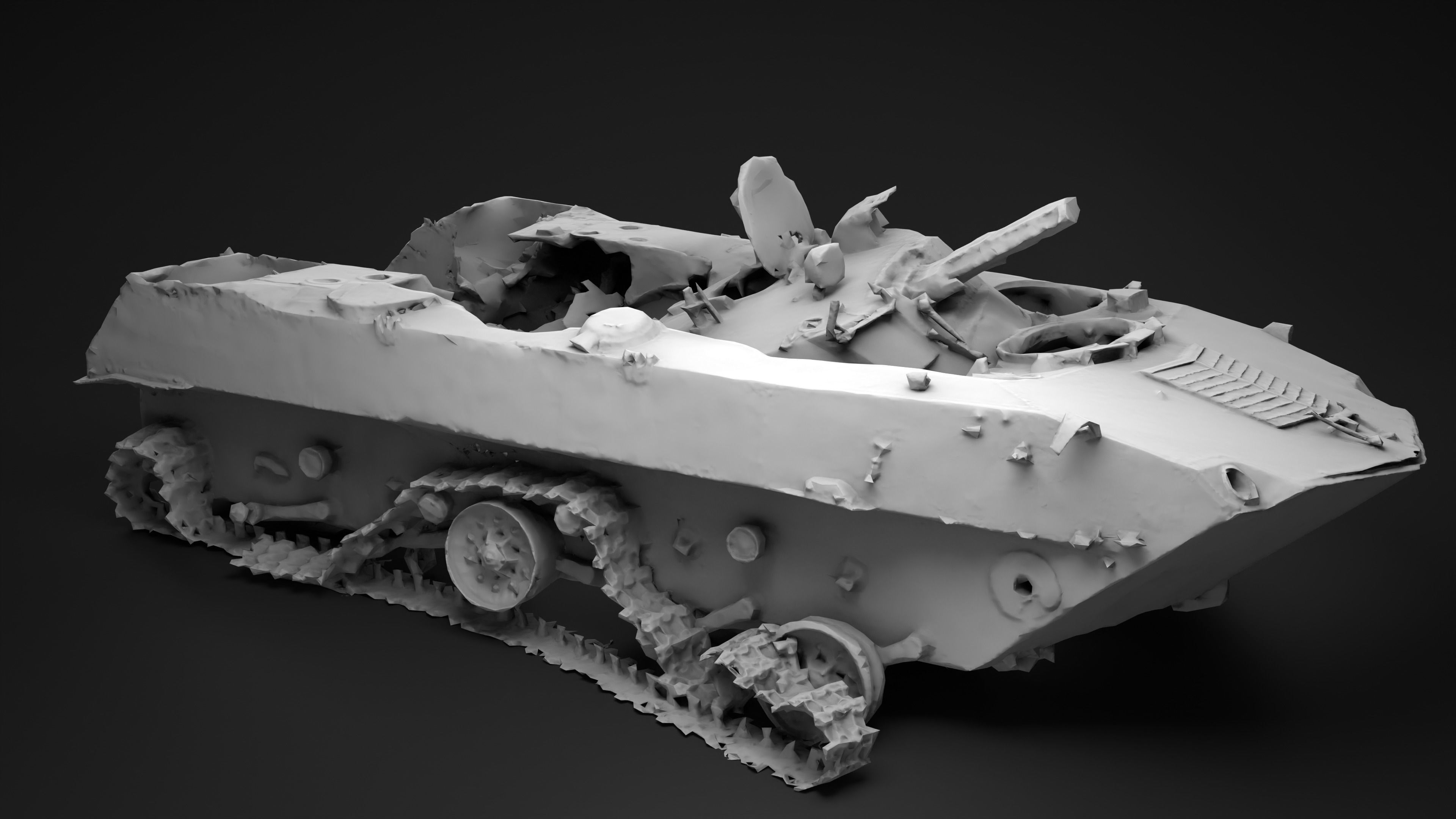 Burnt russian BMD-2 Photoscan 3D model_16