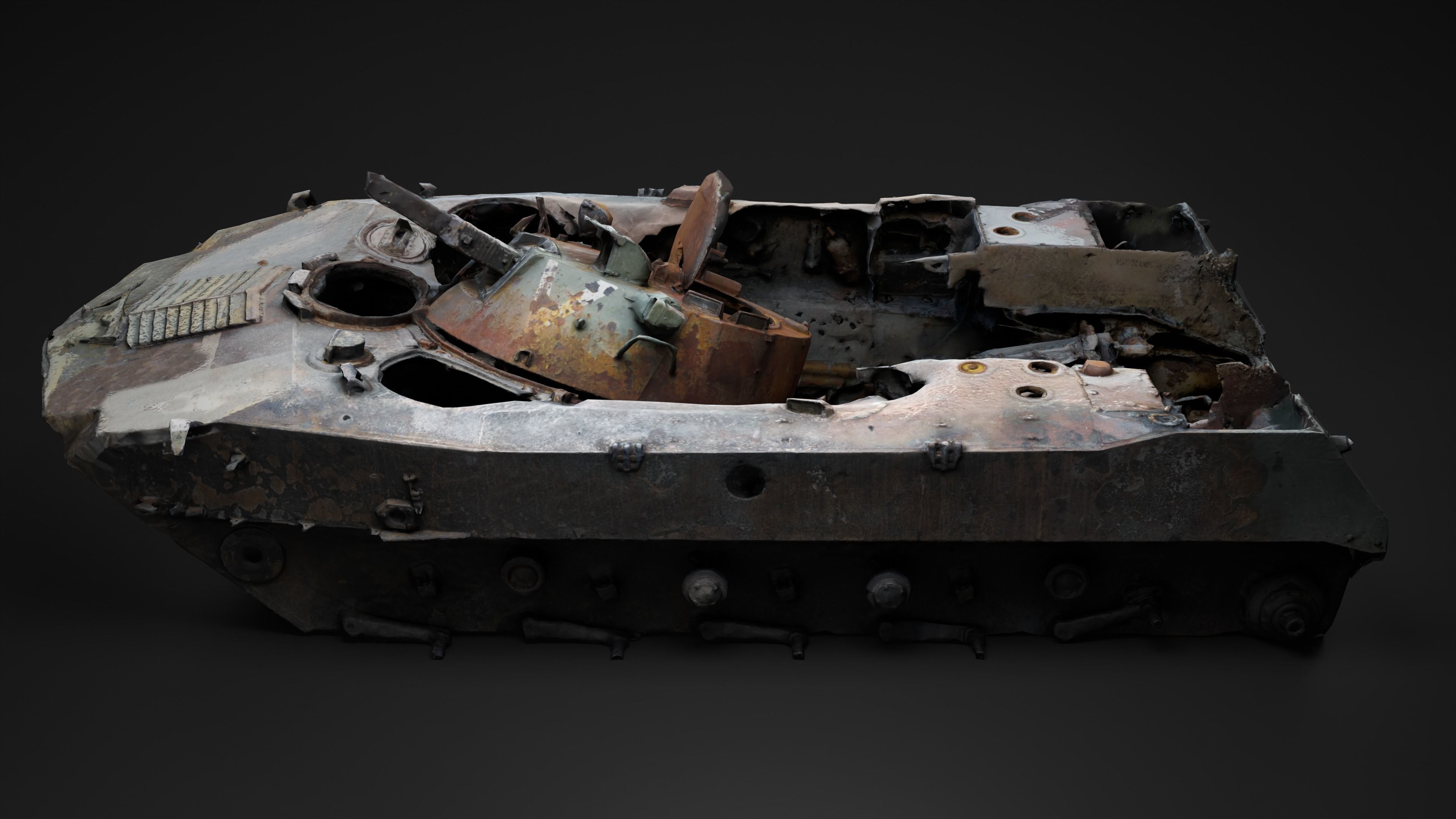 Burnt russian BMD-2 Photoscan 3D model_12