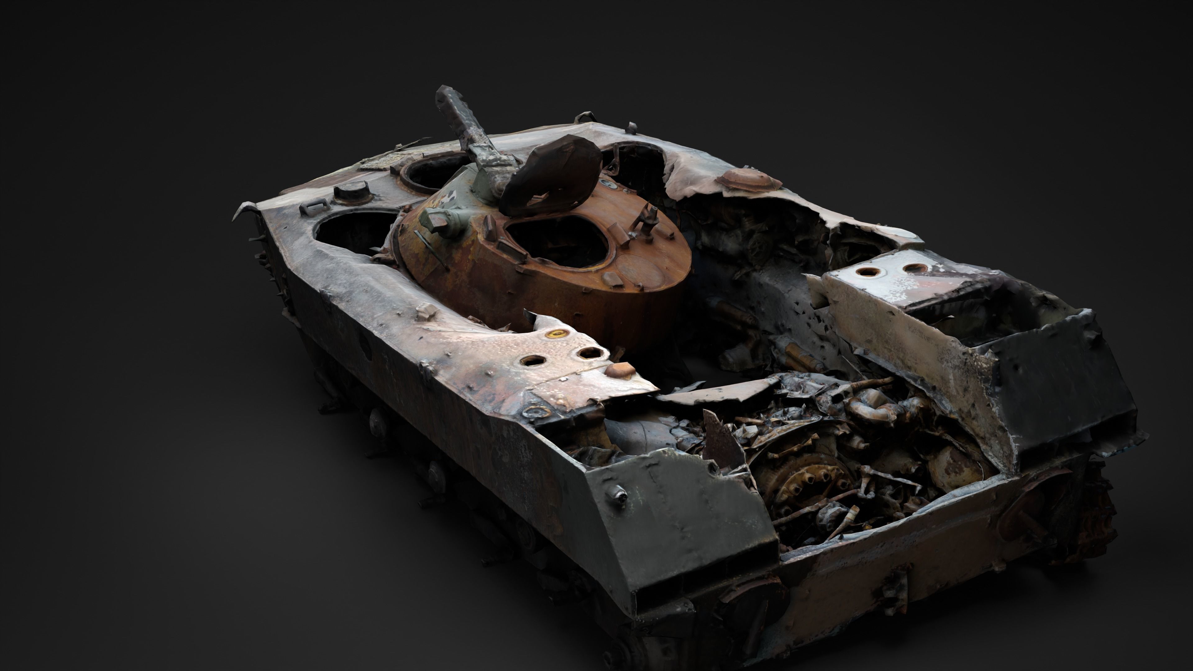 Burnt russian BMD-2 Photoscan 3D model_10