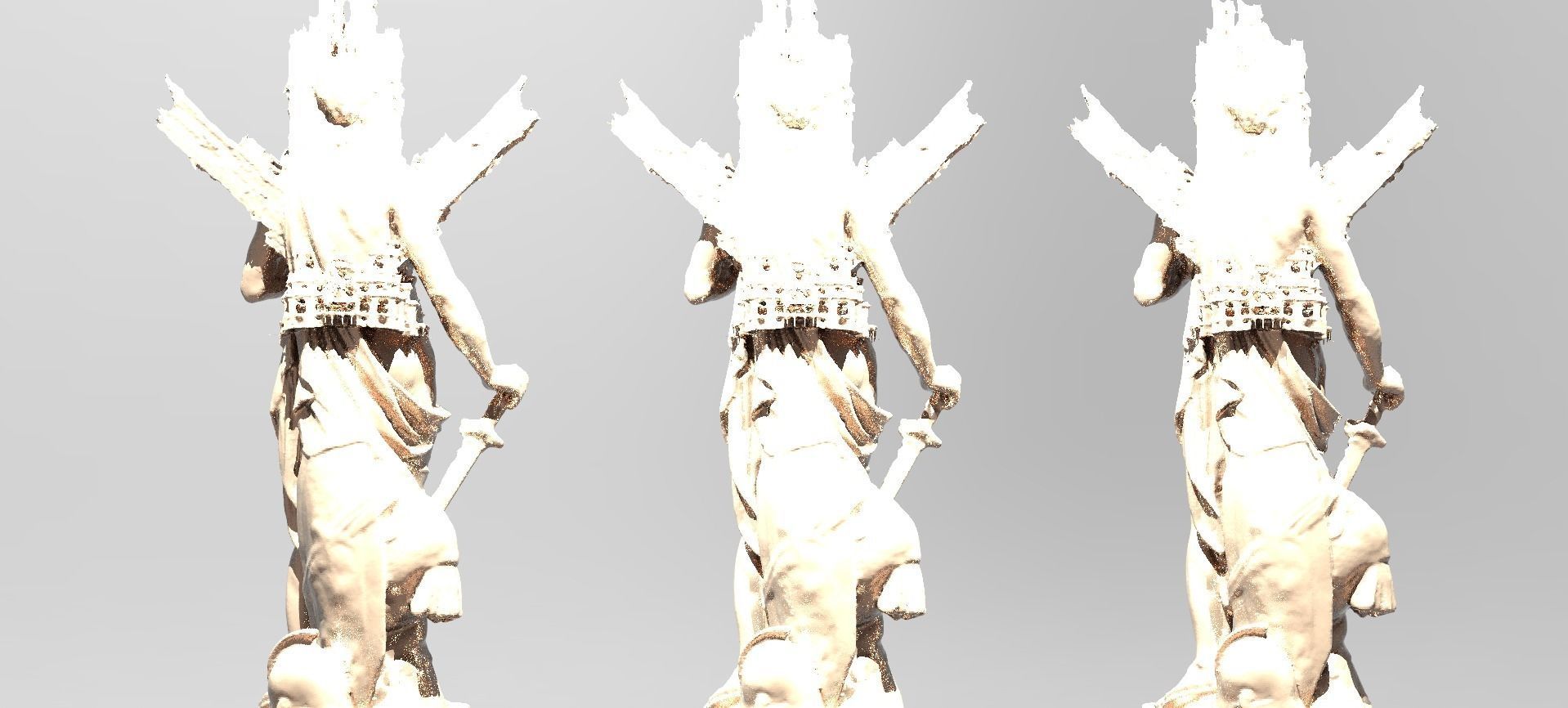 Roman God Mars abstract statue 2 3D model_1