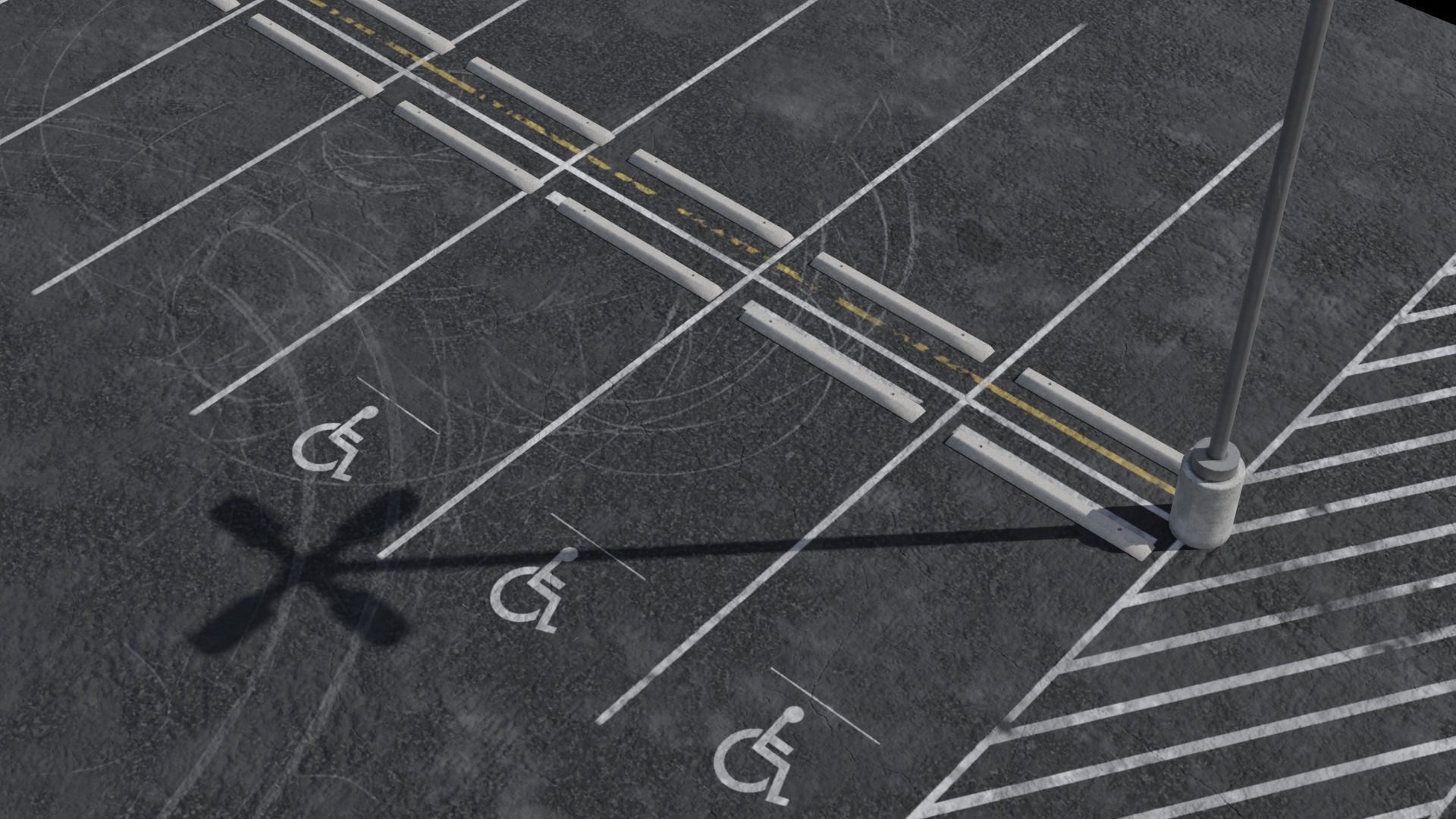 Parking Lot Scene with 4K and 8K textures Low-poly 3D model_5