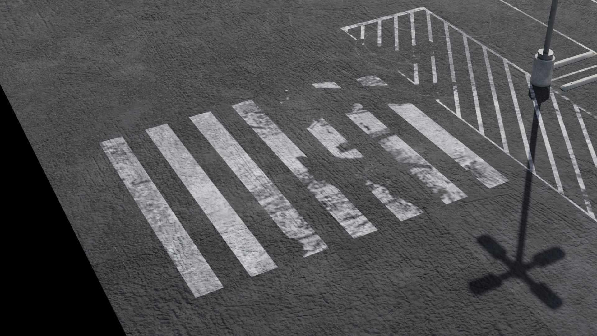 Parking Lot Scene with 4K and 8K textures Low-poly 3D model_6