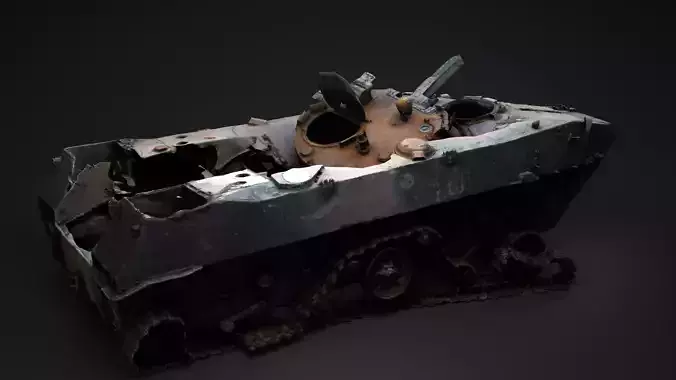 Burnt russian BMD-2 Photoscan Game Ready Low-poly 3D model