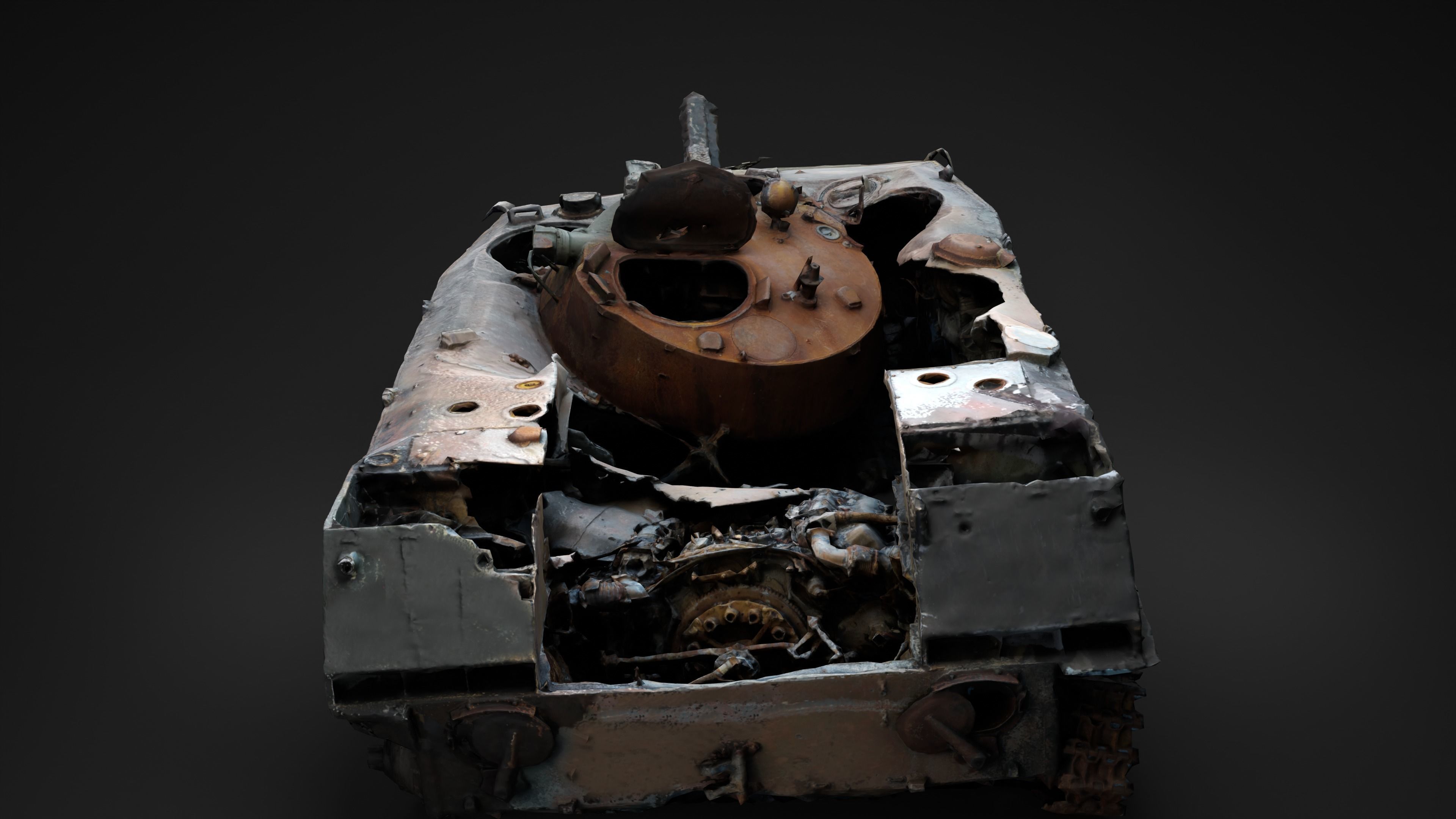 Burnt russian BMD-2 Photoscan Game Ready Low-poly 3D model_9
