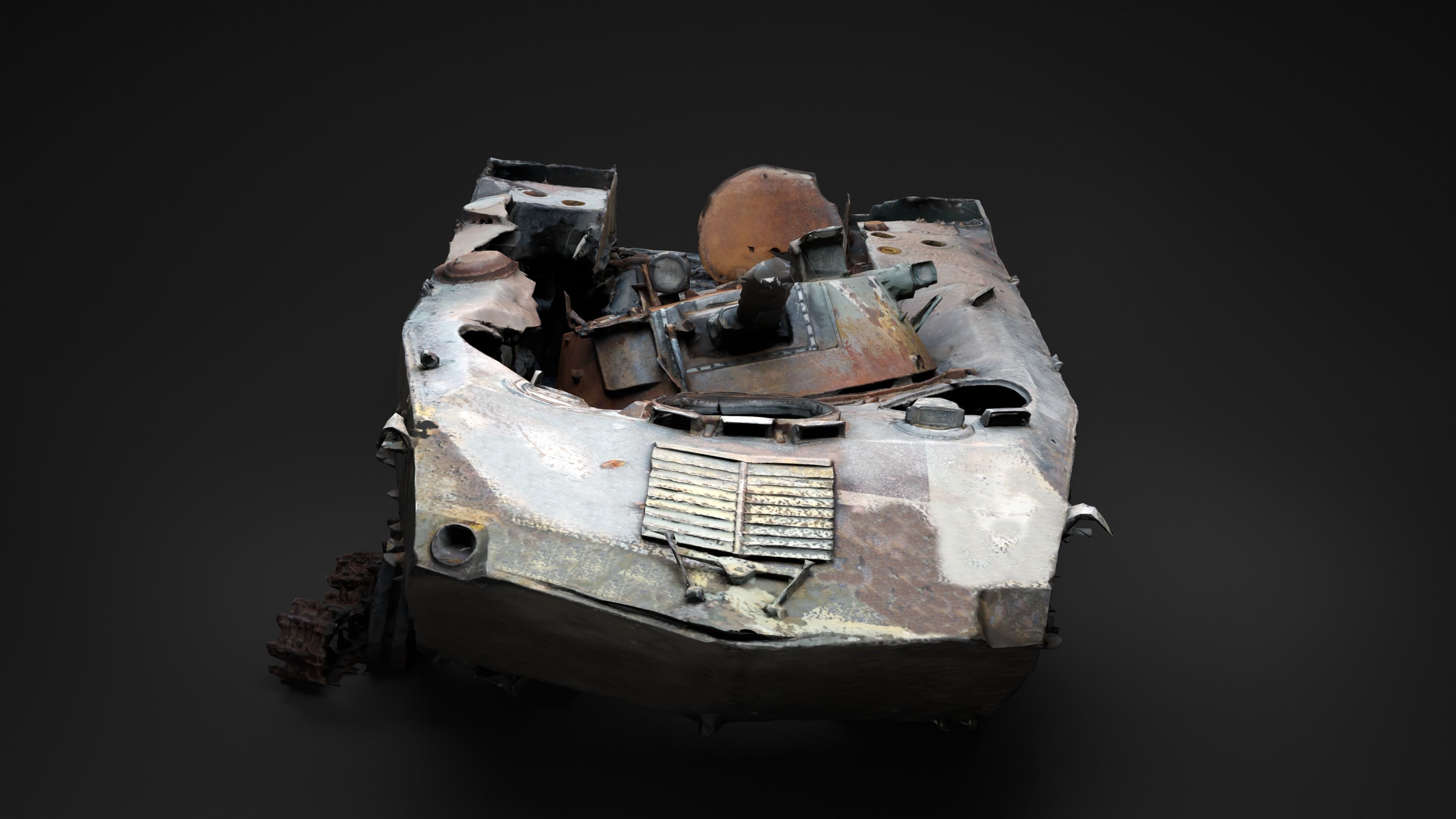 Burnt russian BMD-2 Photoscan Game Ready Low-poly 3D model_4