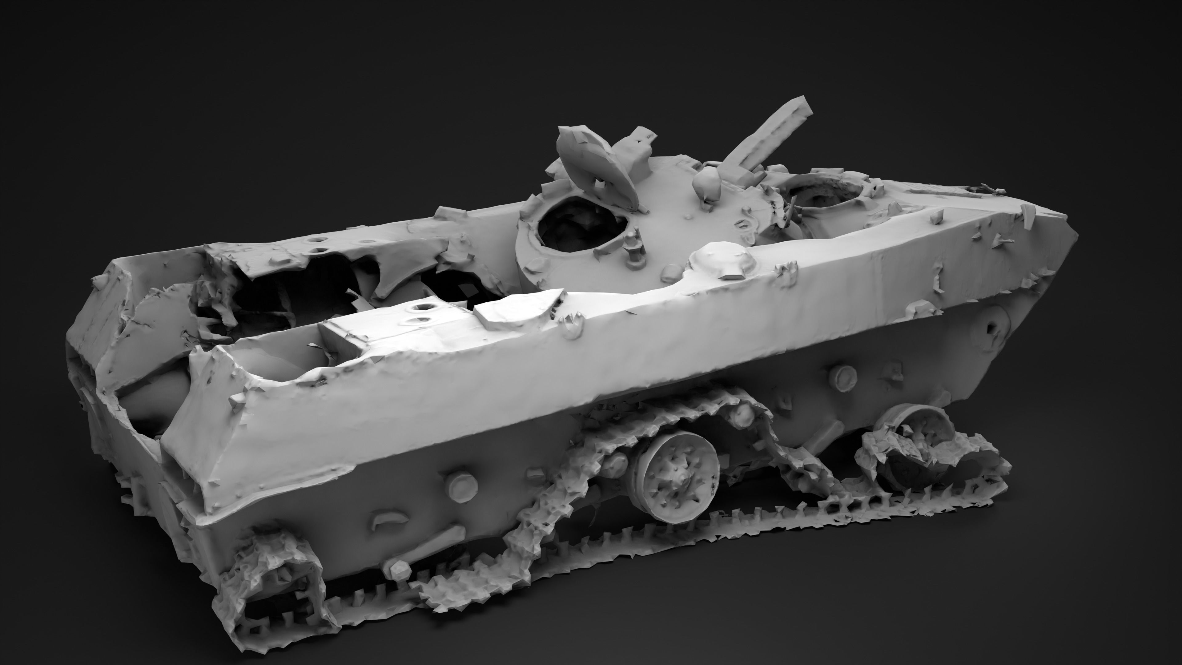 Burnt russian BMD-2 Photoscan Game Ready Low-poly 3D model_19