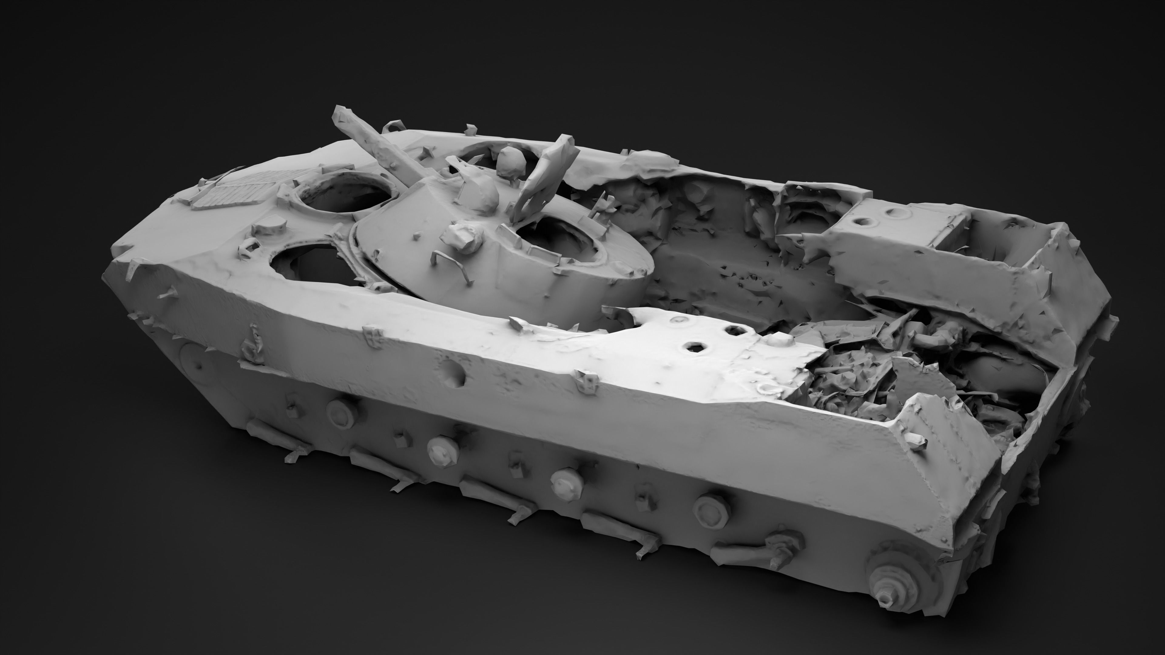 Burnt russian BMD-2 Photoscan Game Ready Low-poly 3D model_23