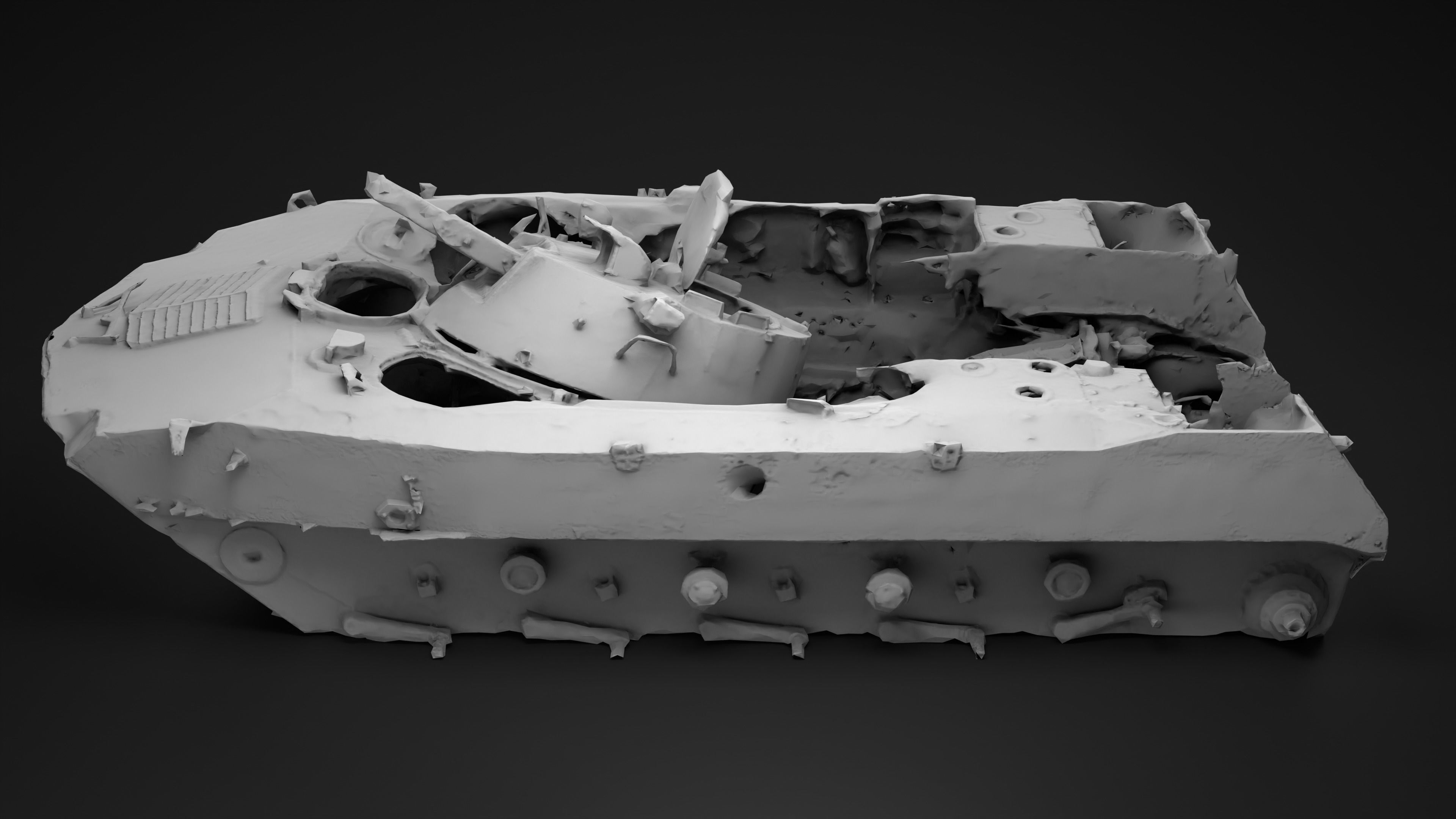 Burnt russian BMD-2 Photoscan Game Ready Low-poly 3D model_24