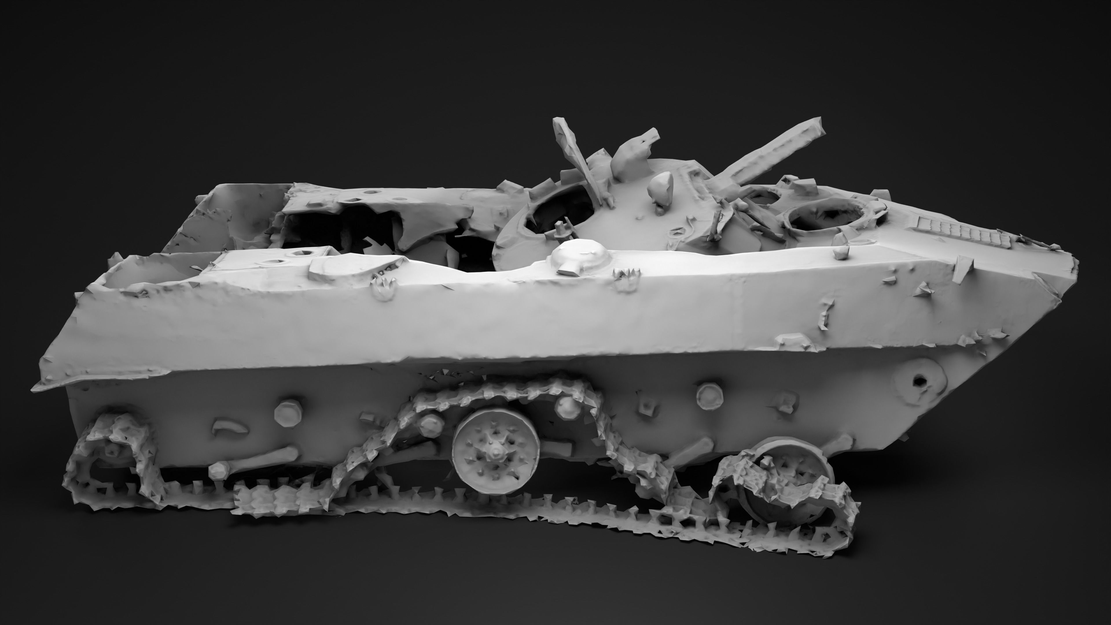 Burnt russian BMD-2 Photoscan Game Ready Low-poly 3D model_18