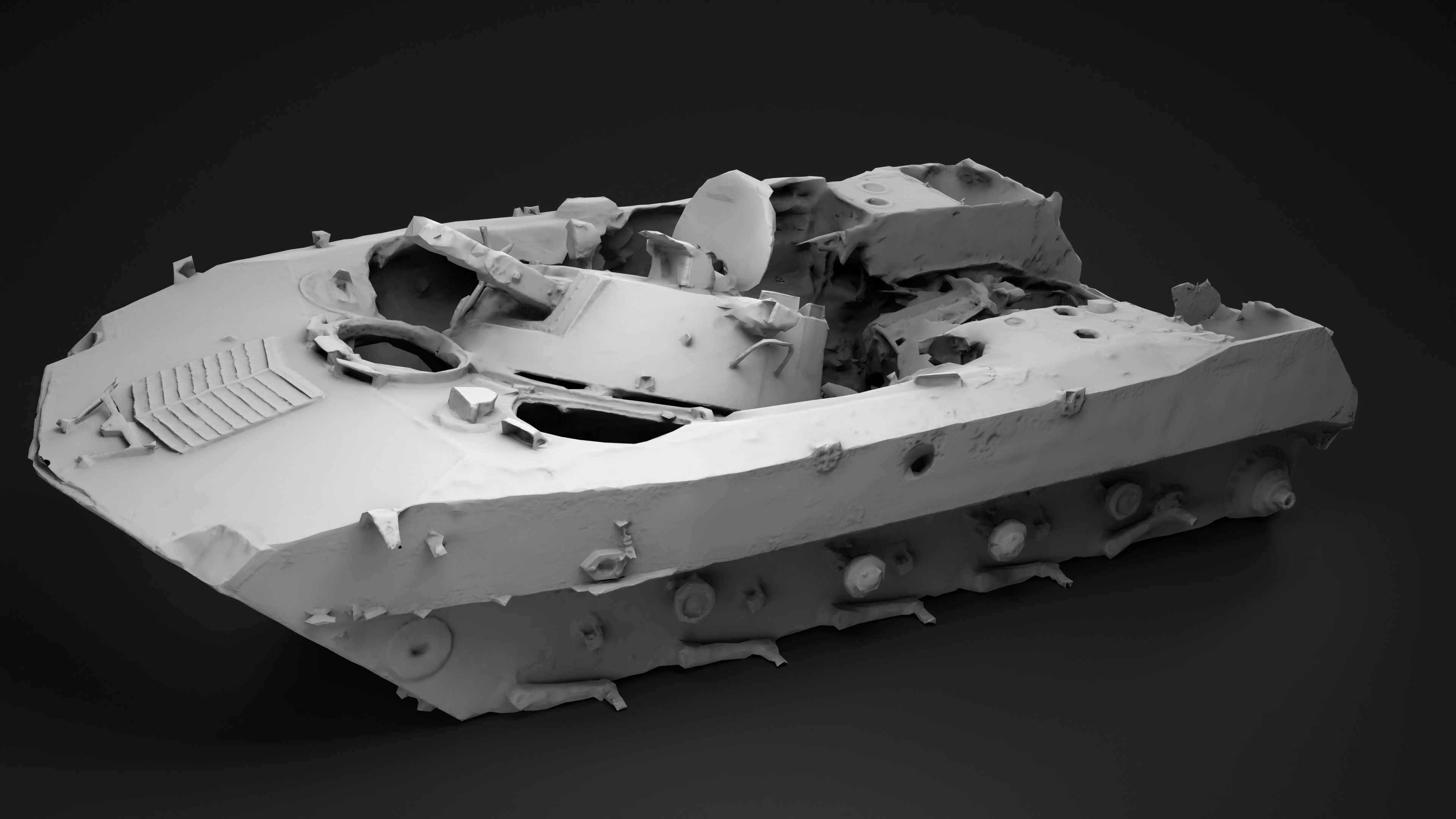 Burnt russian BMD-2 Photoscan Game Ready Low-poly 3D model_25