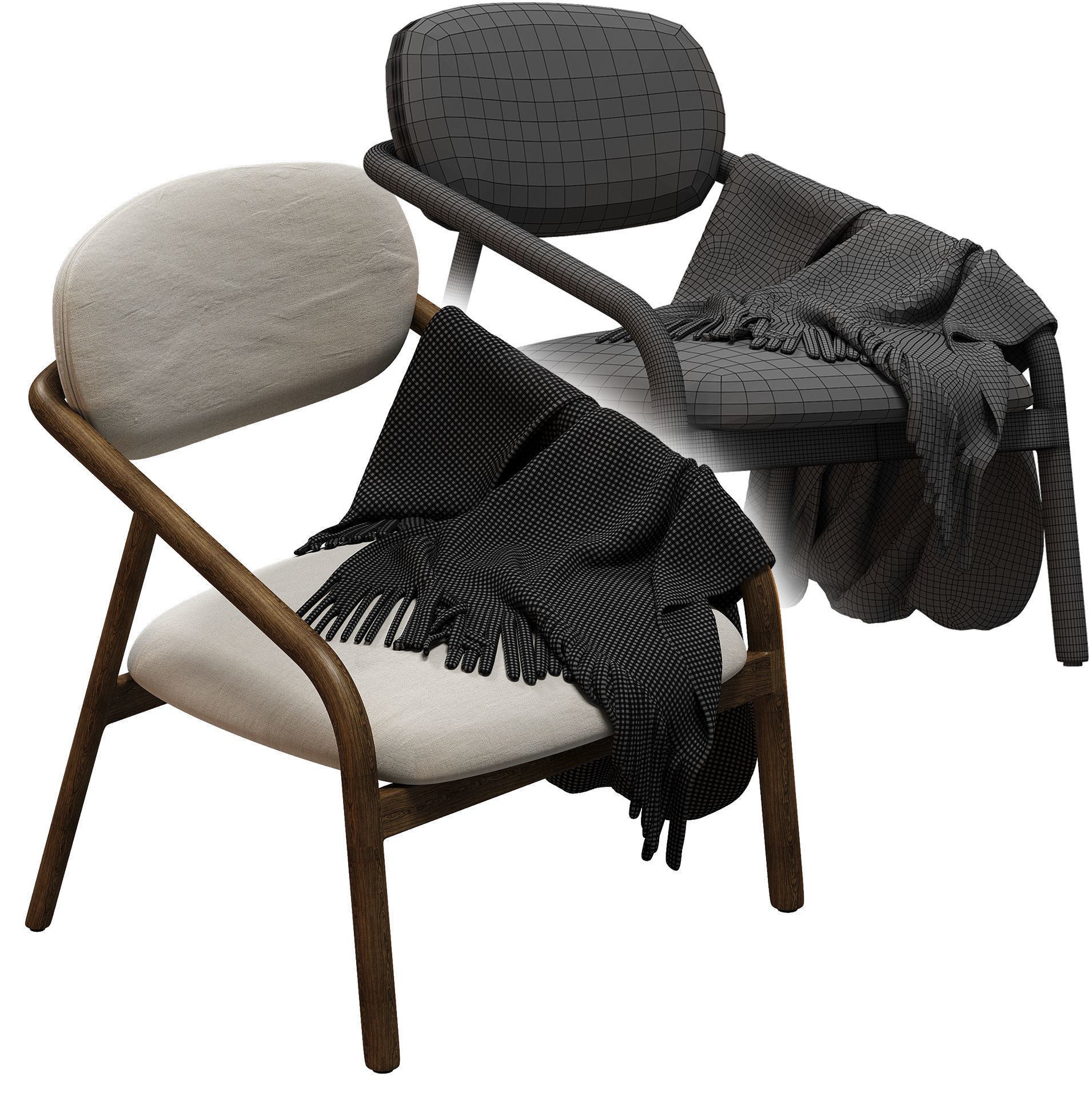 Armchair With Armrests Elia 3D model_2