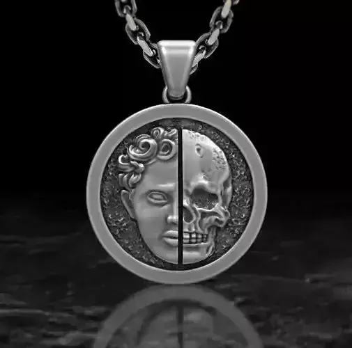 Pendant skull with face 3d model for 3d printing 3D print model