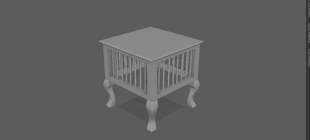 Table mid poly model 3D print model_3