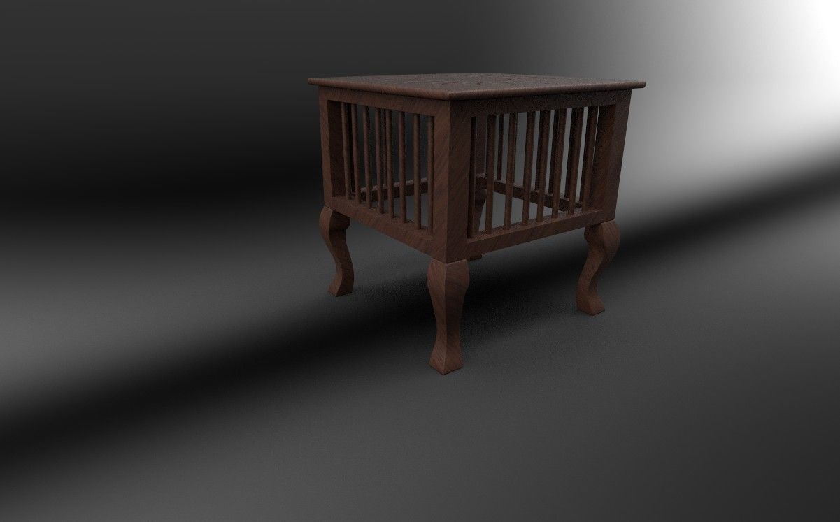 Table mid poly model 3D print model_2