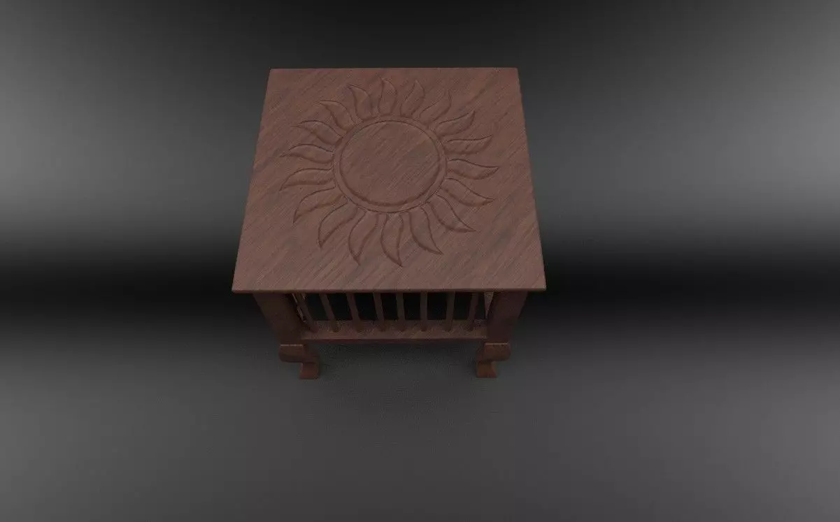 Table mid poly model 3D print model_0