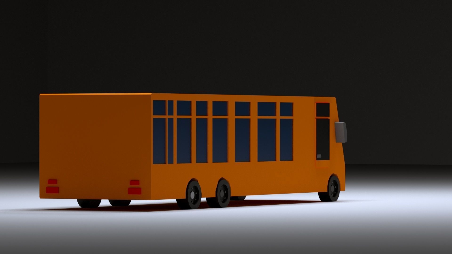 Cartoon Low-Poly School bus vehicle for game-ready 3D model Low-poly 3D model_2