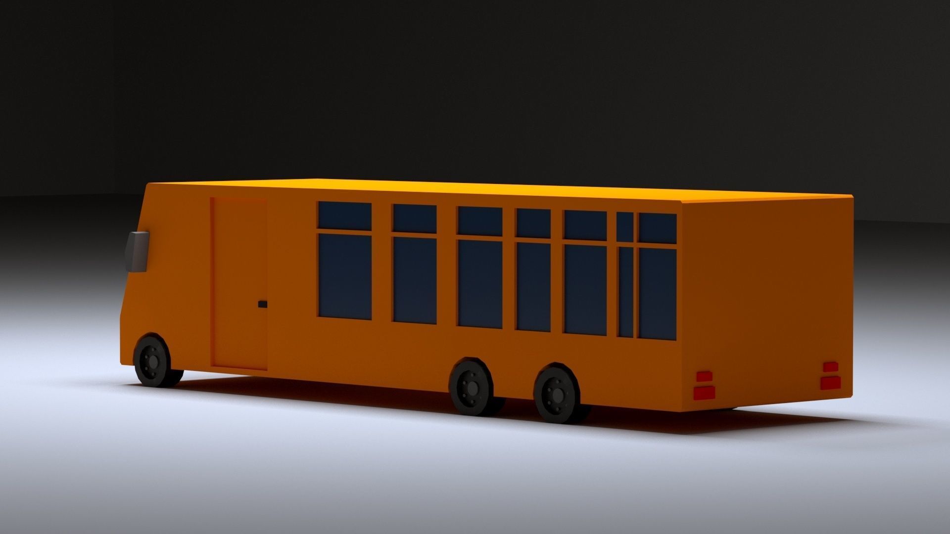Cartoon Low-Poly School bus vehicle for game-ready 3D model Low-poly 3D model_4