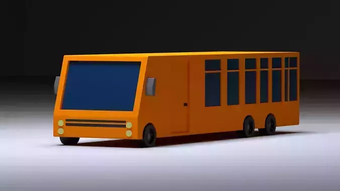 Cartoon Low-Poly School bus vehicle for game-ready 3D model Low-poly 3D model