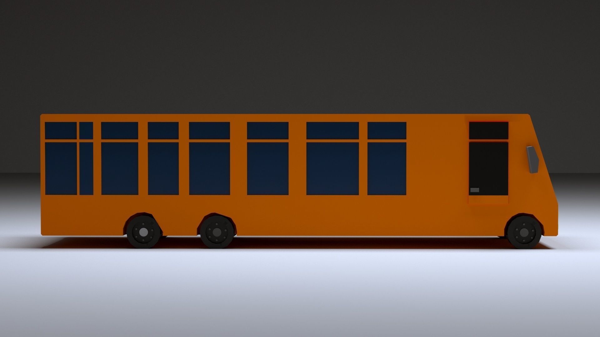 Cartoon Low-Poly School bus vehicle for game-ready 3D model Low-poly 3D model_5