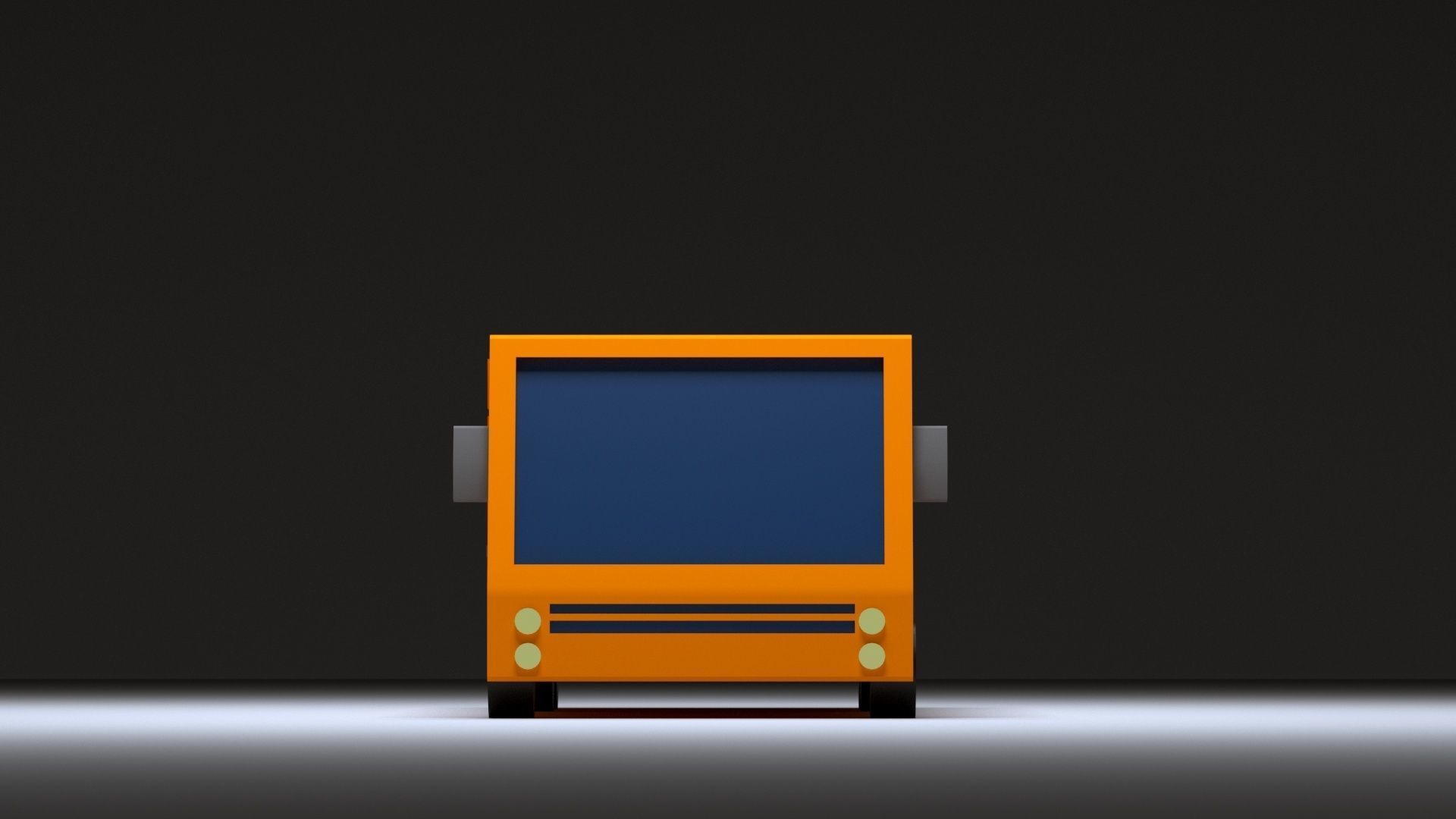 Cartoon Low-Poly School bus vehicle for game-ready 3D model Low-poly 3D model_3