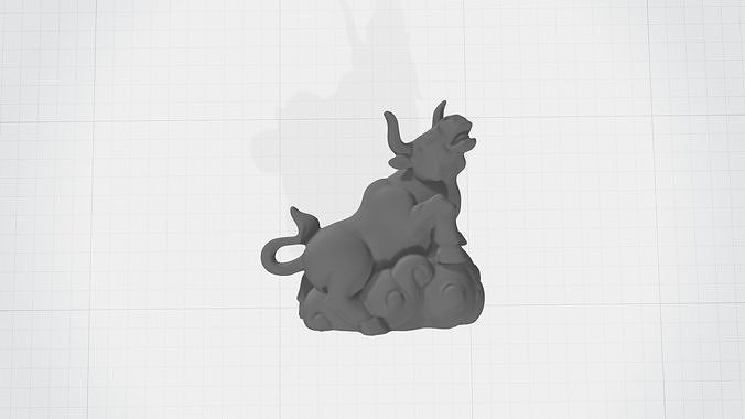 Chinese Zodiac - The Buffalo  - 12 Animal Designations 3D Model 3D print model