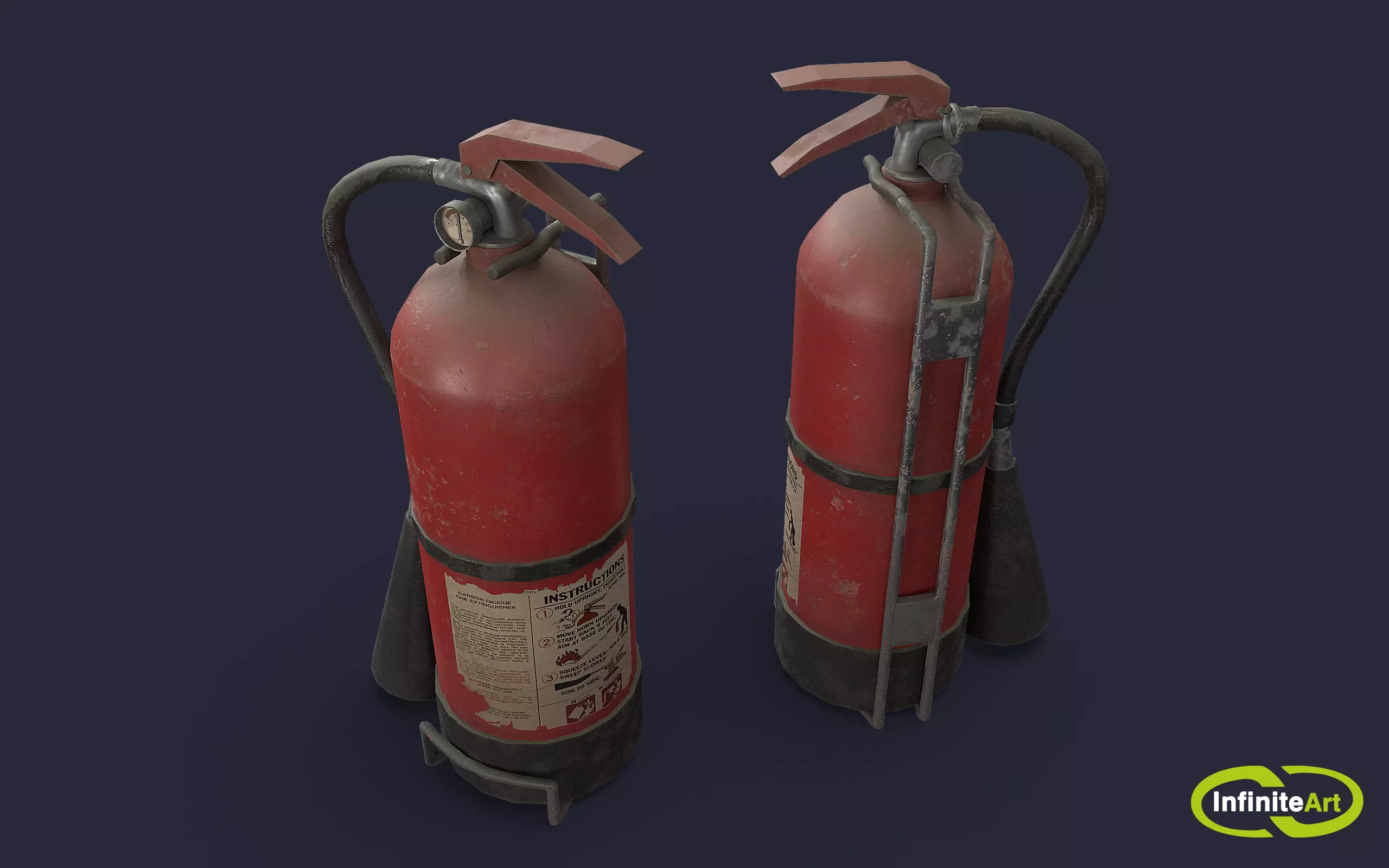 Fire extinguisher Low-poly 3D model