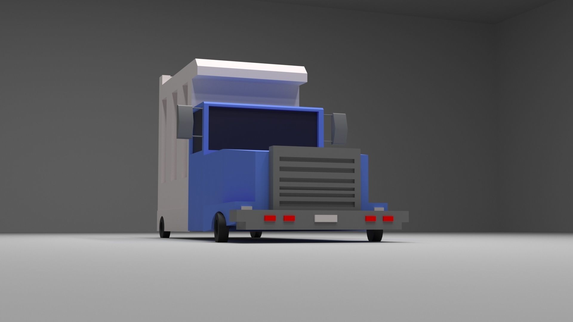 Cartoon Low-Poly truck vehicle for game-ready 3D model Low-poly 3D model_5