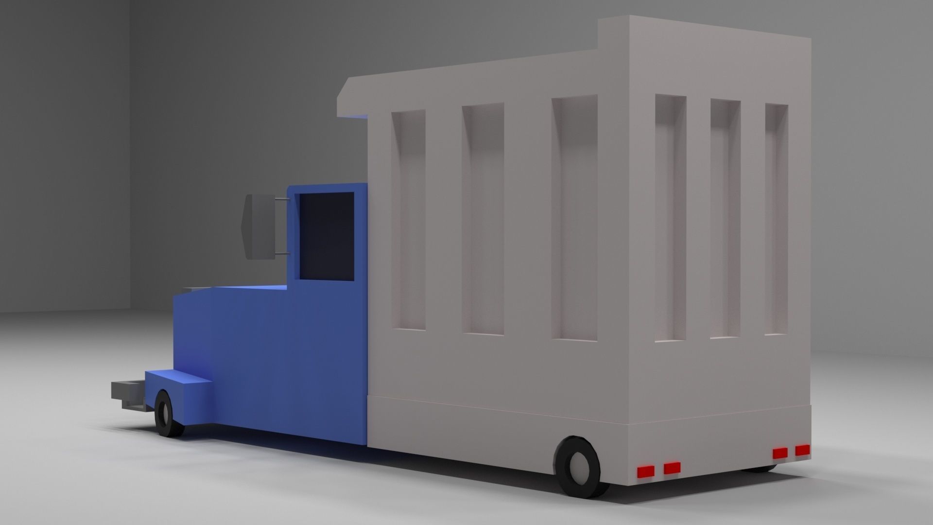 Cartoon Low-Poly truck vehicle for game-ready 3D model Low-poly 3D model_2