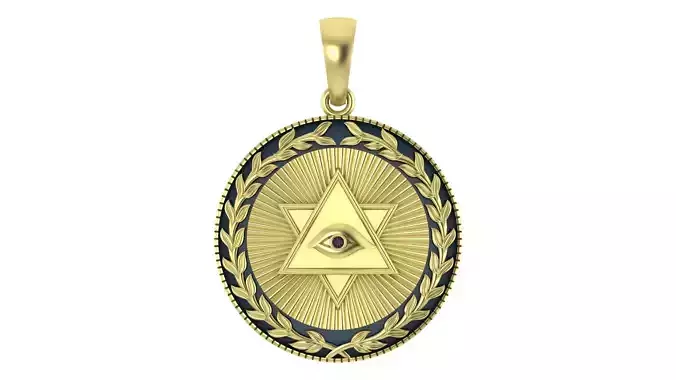 Pendent all seeing eye pendant in gold