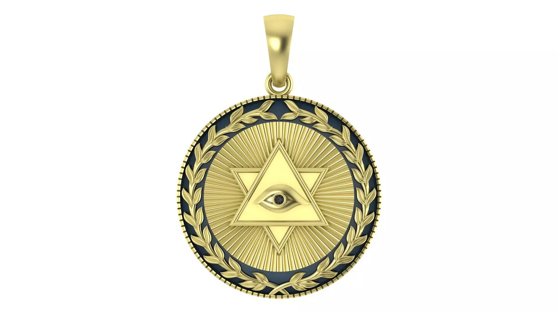 Pendent all seeing eye pendant in gold 3D print model