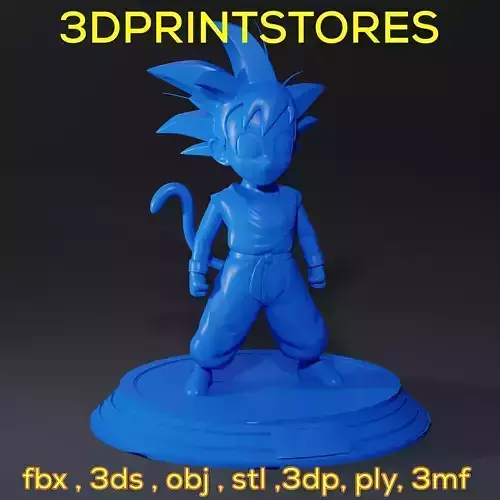 Dragon ball Kid Goku with tail  3D print ready 